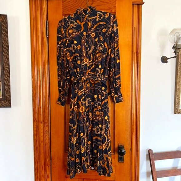 Vintage NWT Brooks Brothers Equestrian Medallion Print Woman's Dress Size 4 - Picture 5 of 14